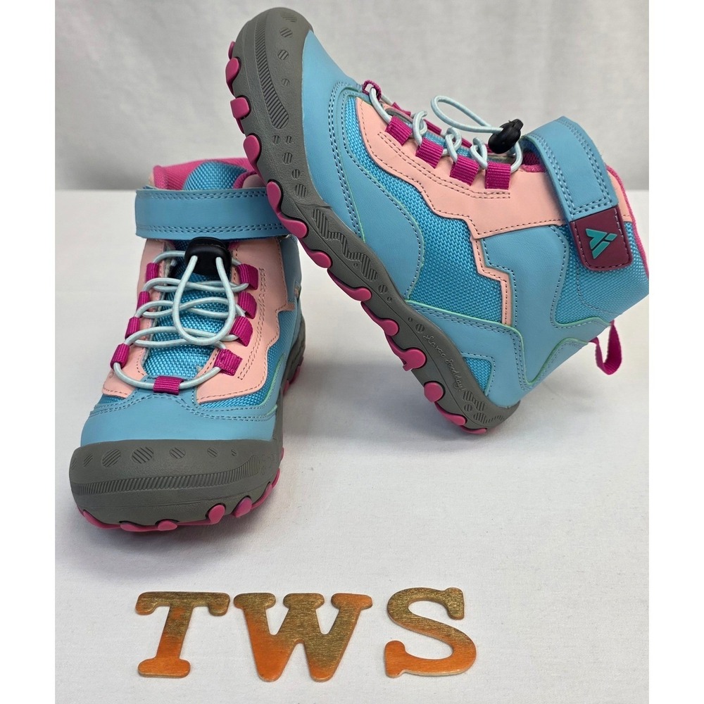 Mishansha Kids Hiking Boots Blue Pink Outdoor Trekking Shoes Size 32 EU